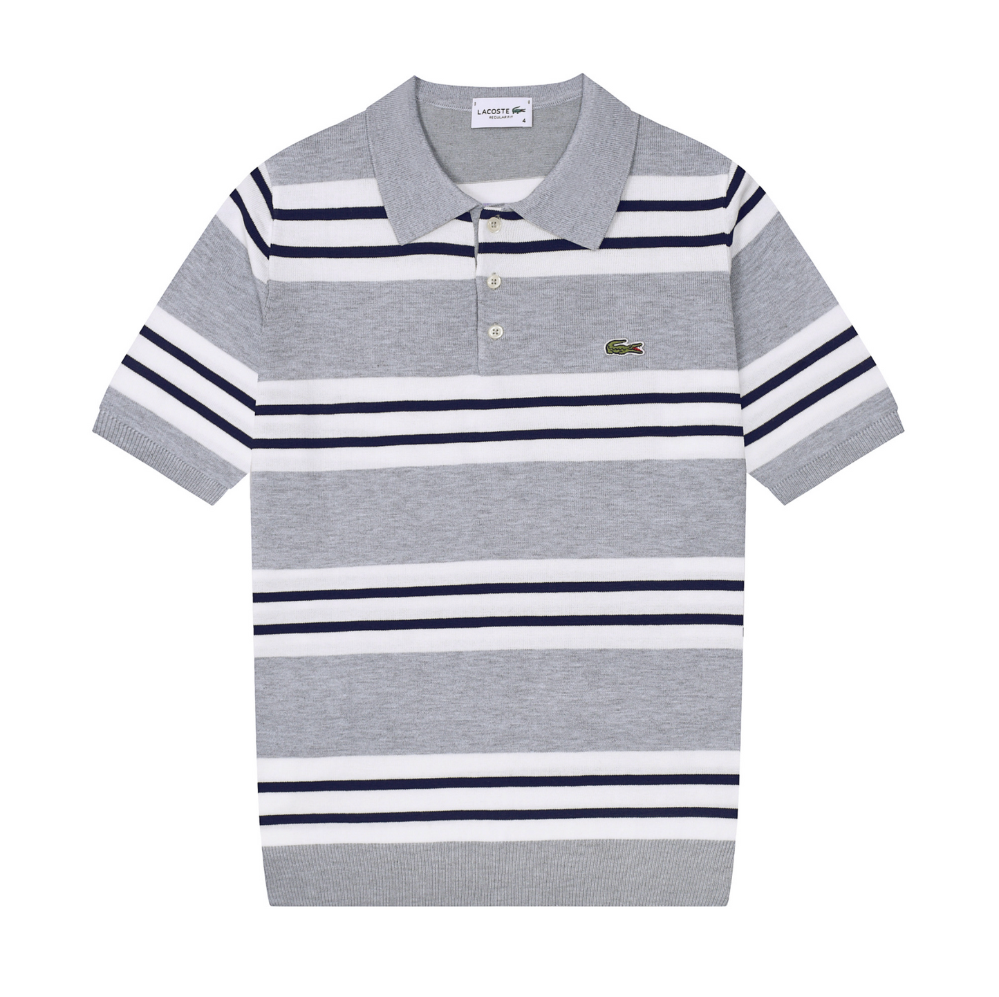 Lacoste Rayé Gris Blanc Bleu