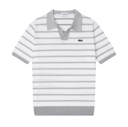 Lacoste à rayures Blanc Gris