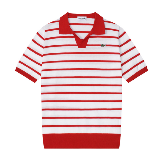 Lacoste à rayures Blanc Rouge