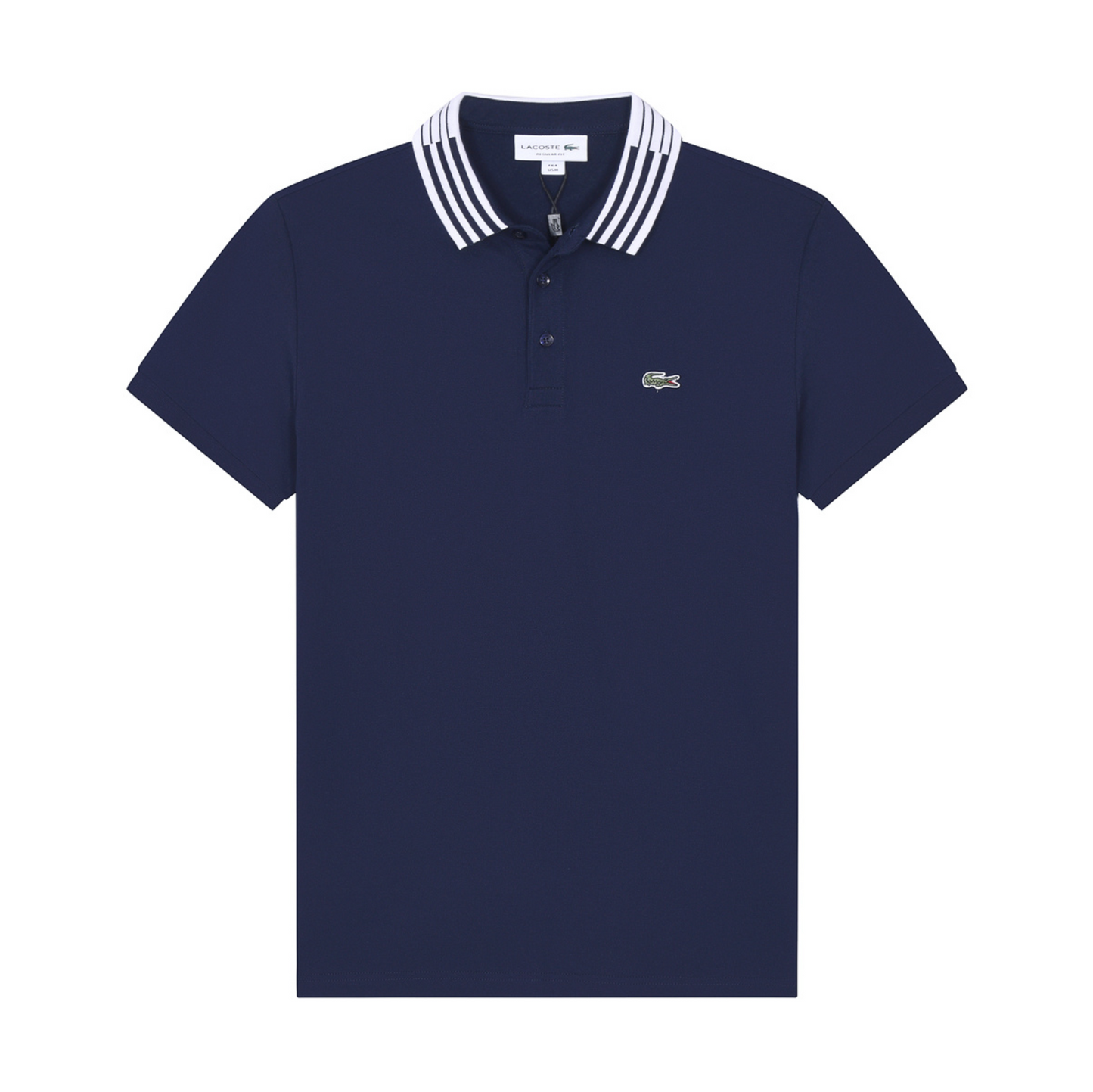 Lacoste à col rayé Bleu
