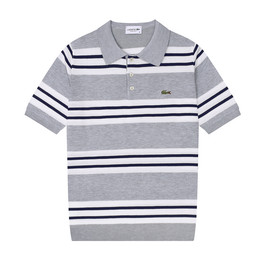 Lacoste Rayé Gris Blanc Bleu