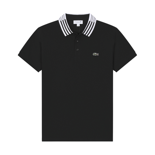 Lacoste à col rayé Noir