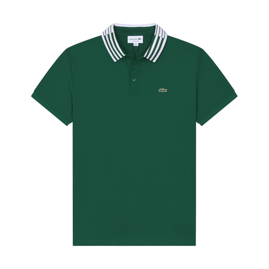 Lacoste à col rayé Vert